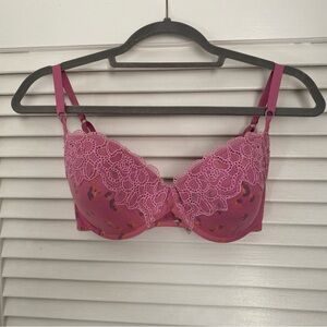DKNY Pink Lace Leopard Underwire Bra